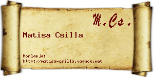 Matisa Csilla névjegykártya
